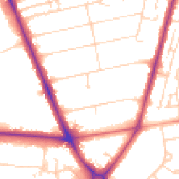 Daytime road noise heatmap for CB1 7TH