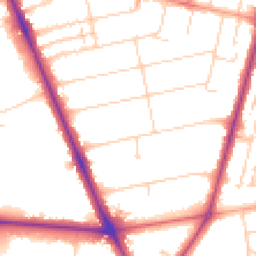 Daytime road noise heatmap for CB1 7TL