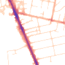 Daytime road noise heatmap for CB1 7TY