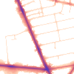 Daytime road noise heatmap for CB1 7XE