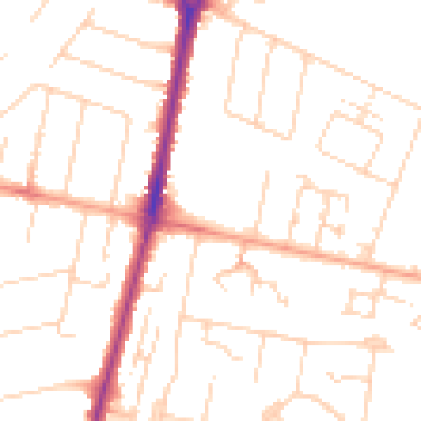 Daytime road noise heatmap for CB1 8EB