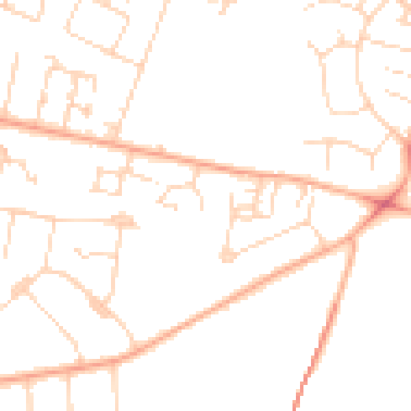 Daytime road noise heatmap for CB1 8RQ