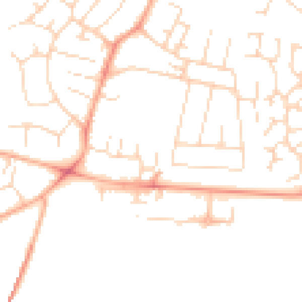 Daytime road noise heatmap for CB1 9GD