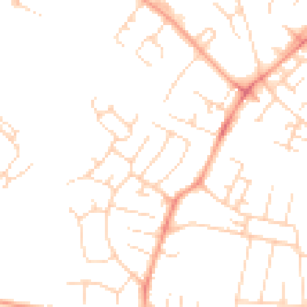 Daytime road noise heatmap for CB1 9JZ