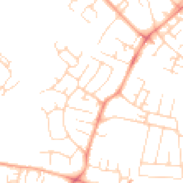 Daytime road noise heatmap for CB1 9LX