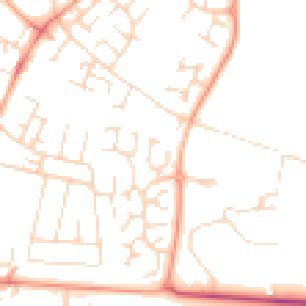Daytime road noise heatmap for CB1 9YS