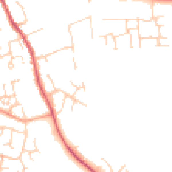 Daytime road noise heatmap for CB11 3BP