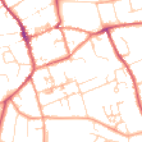 Daytime road noise heatmap for CB11 3DH