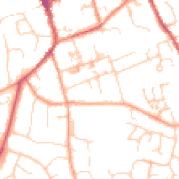 Daytime road noise heatmap for CB11 3DU