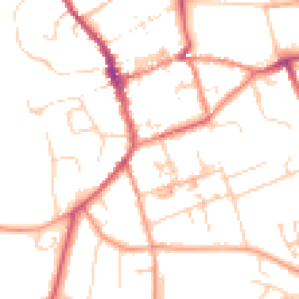 Daytime road noise heatmap for CB11 3HX