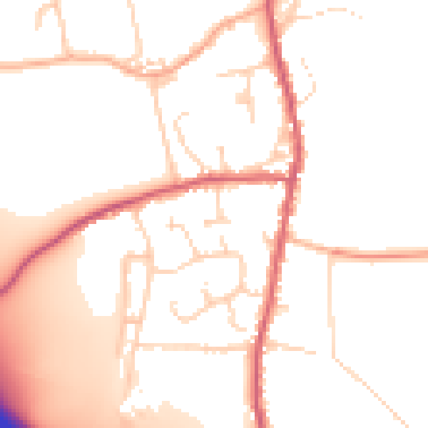 Daytime road noise heatmap for CB11 3QE
