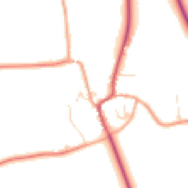 Daytime road noise heatmap for CB11 4XU