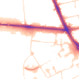 Daytime road noise heatmap for CB2 0AF