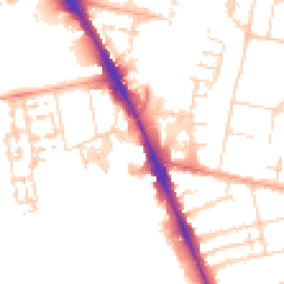Daytime road noise heatmap for CB2 0NT