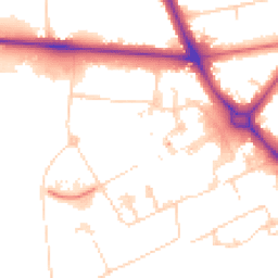 Daytime road noise heatmap for CB2 0SB