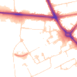 Daytime road noise heatmap for CB2 0SD