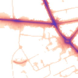 Daytime road noise heatmap for CB2 0SJ