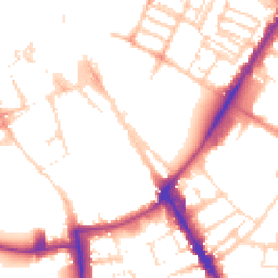 Daytime road noise heatmap for CB2 1AB
