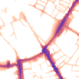 Daytime road noise heatmap for CB2 1AT