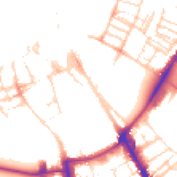 Daytime road noise heatmap for CB2 1AX
