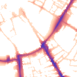Daytime road noise heatmap for CB2 1DP
