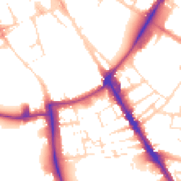 Daytime road noise heatmap for CB2 1EG
