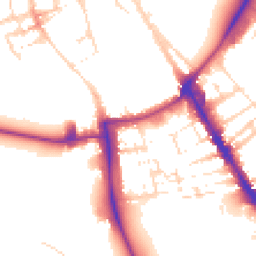 Daytime road noise heatmap for CB2 1EN