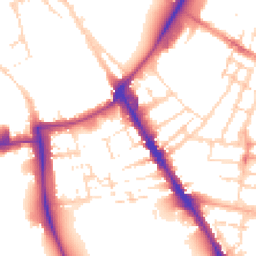 Daytime road noise heatmap for CB2 1HE