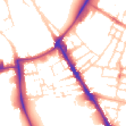 Daytime road noise heatmap for CB2 1HH