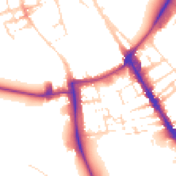 Daytime road noise heatmap for CB2 1HN