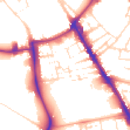 Daytime road noise heatmap for CB2 1HW