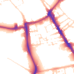 Daytime road noise heatmap for CB2 1HX