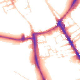 Daytime road noise heatmap for CB2 1JB
