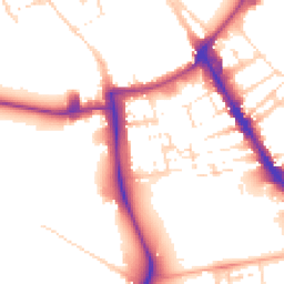 Daytime road noise heatmap for CB2 1JD