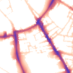 Daytime road noise heatmap for CB2 1JJ