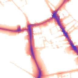 Daytime road noise heatmap for CB2 1JN