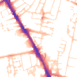 Daytime road noise heatmap for CB2 1LB