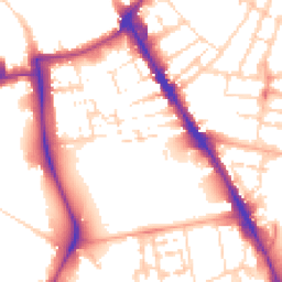 Daytime road noise heatmap for CB2 1NN