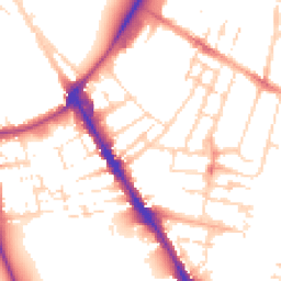 Daytime road noise heatmap for CB2 1NS