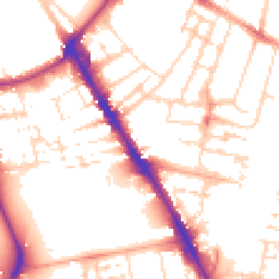 Daytime road noise heatmap for CB2 1NX