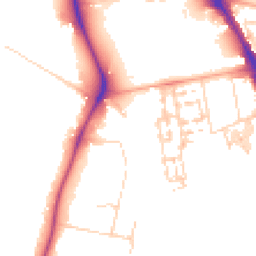 Daytime road noise heatmap for CB2 8AN