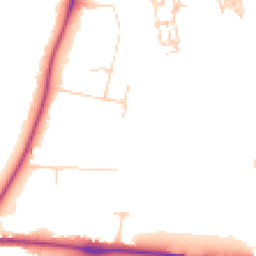 Daytime road noise heatmap for CB2 8AT