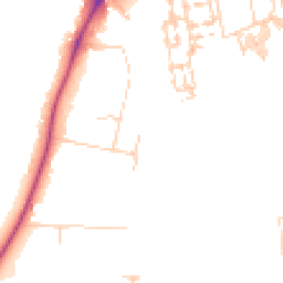 Daytime road noise heatmap for CB2 8AU