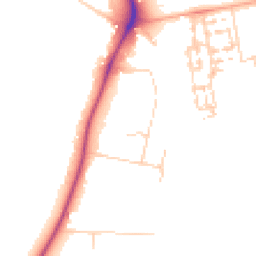 Daytime road noise heatmap for CB2 8AZ