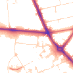 Daytime road noise heatmap for CB2 8BA