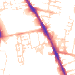 Daytime road noise heatmap for CB2 8BH
