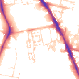 Daytime road noise heatmap for CB2 8BX
