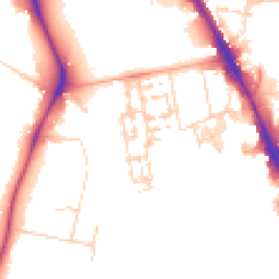 Daytime road noise heatmap for CB2 8BZ