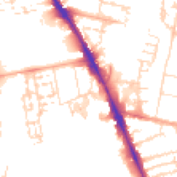 Daytime road noise heatmap for CB2 8DB