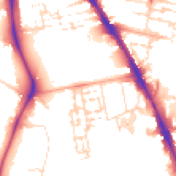 Daytime road noise heatmap for CB2 8DE